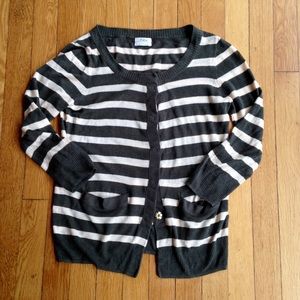 Madewell Green and Cream Striped Cardigan S